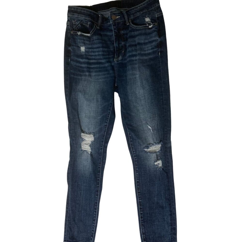 Buckle Women's Skinny Jeans - Dark Blue